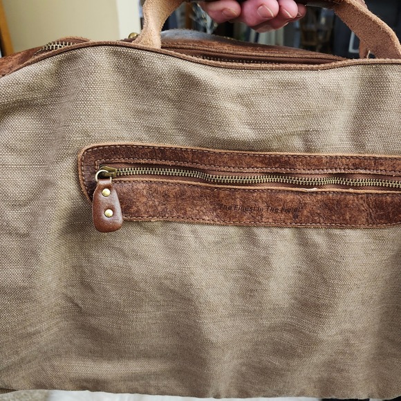 Rawlings Tan Canvas Brown Leather Duffle Bag Weekender The Finest In The Field - Picture 6 of 13